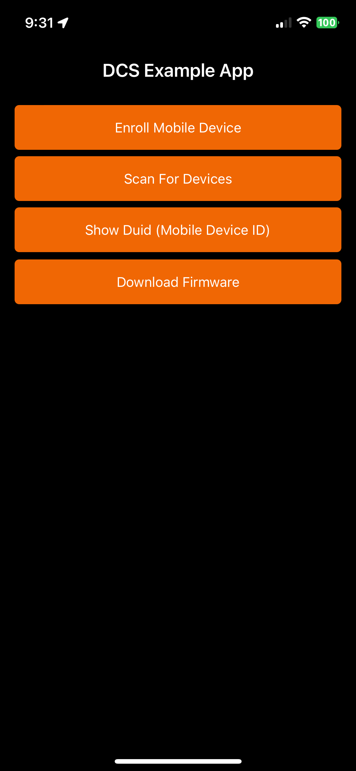 Device Communication Quick Start App Properties