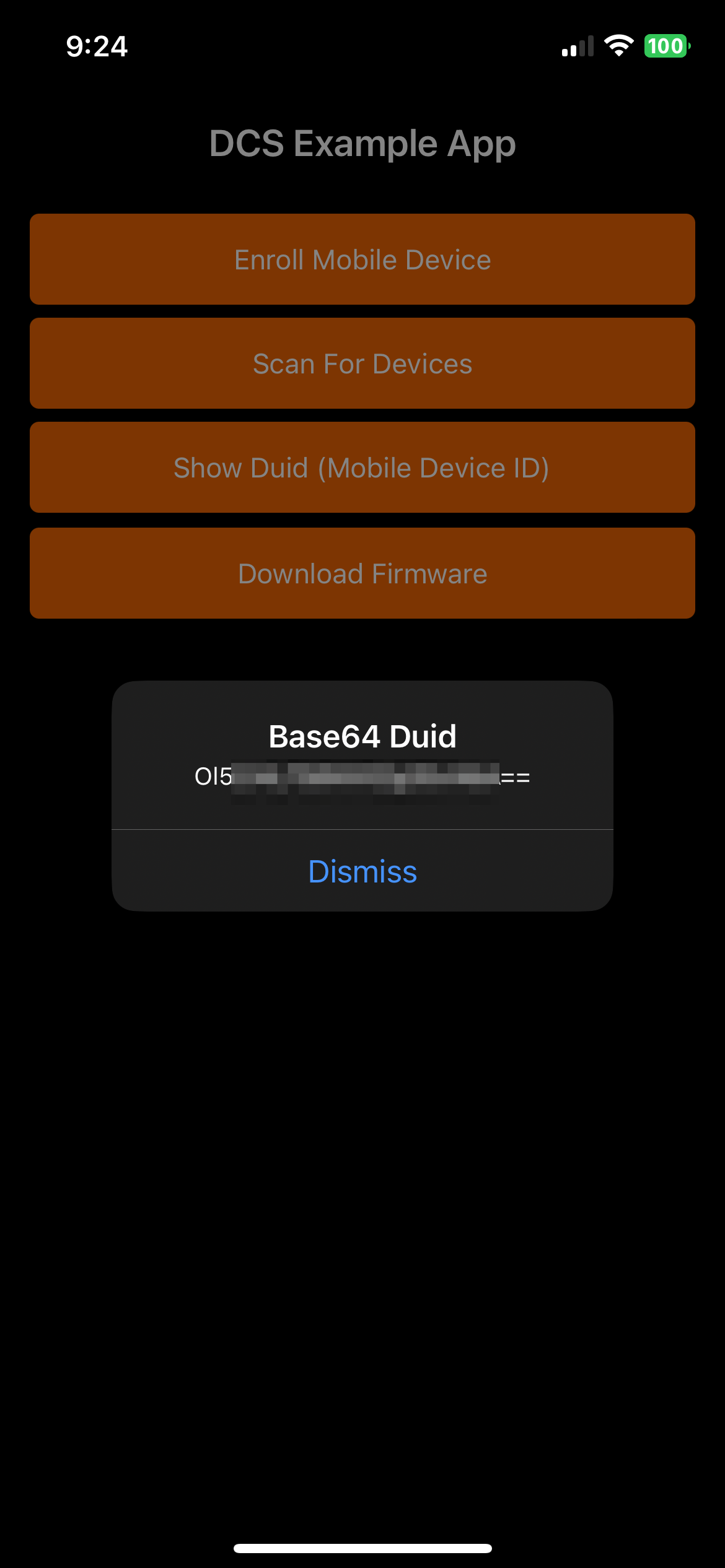 Device Communication Quick Start App Show DUID