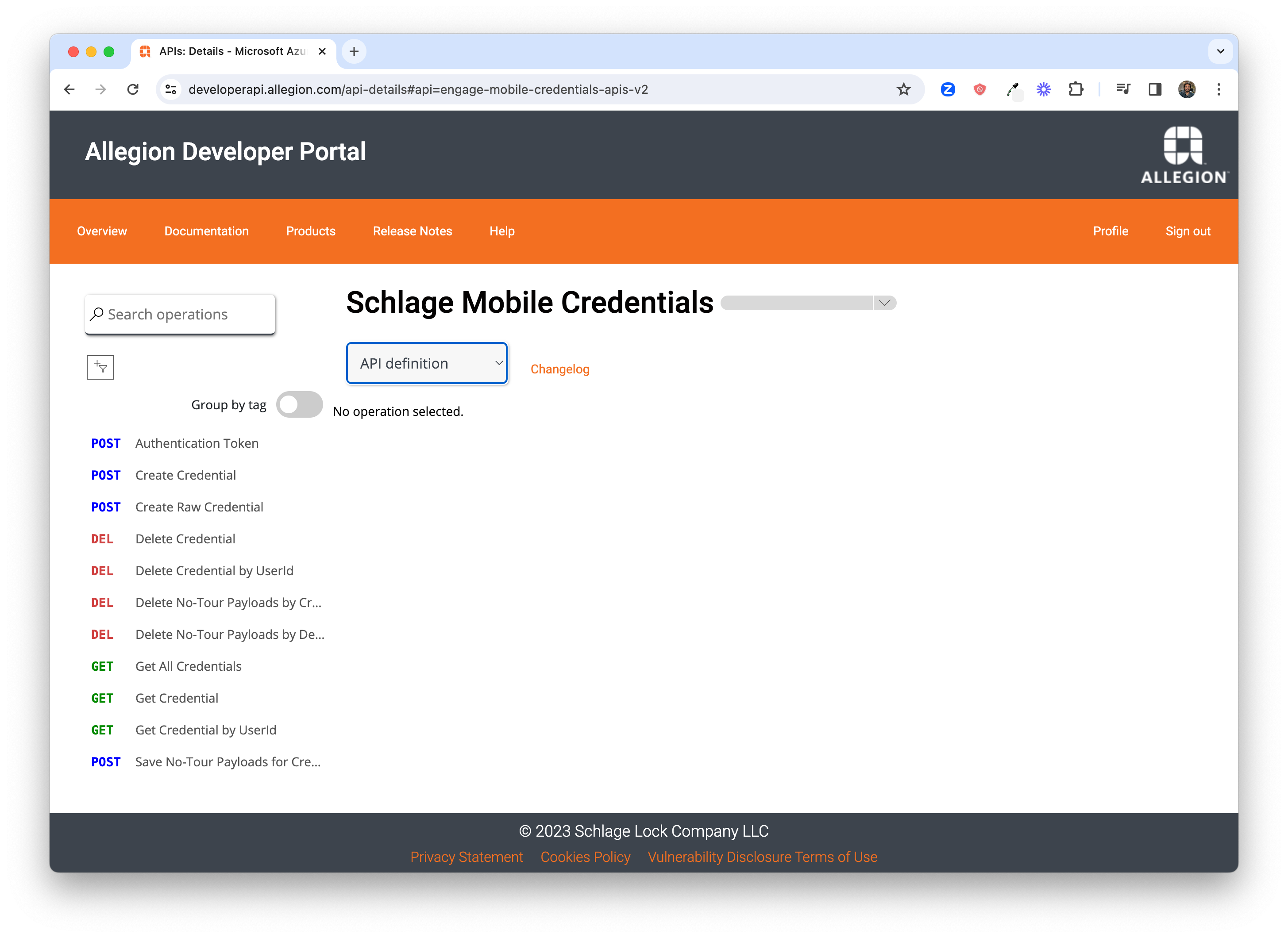 Schlage Mobile Credential API Call List